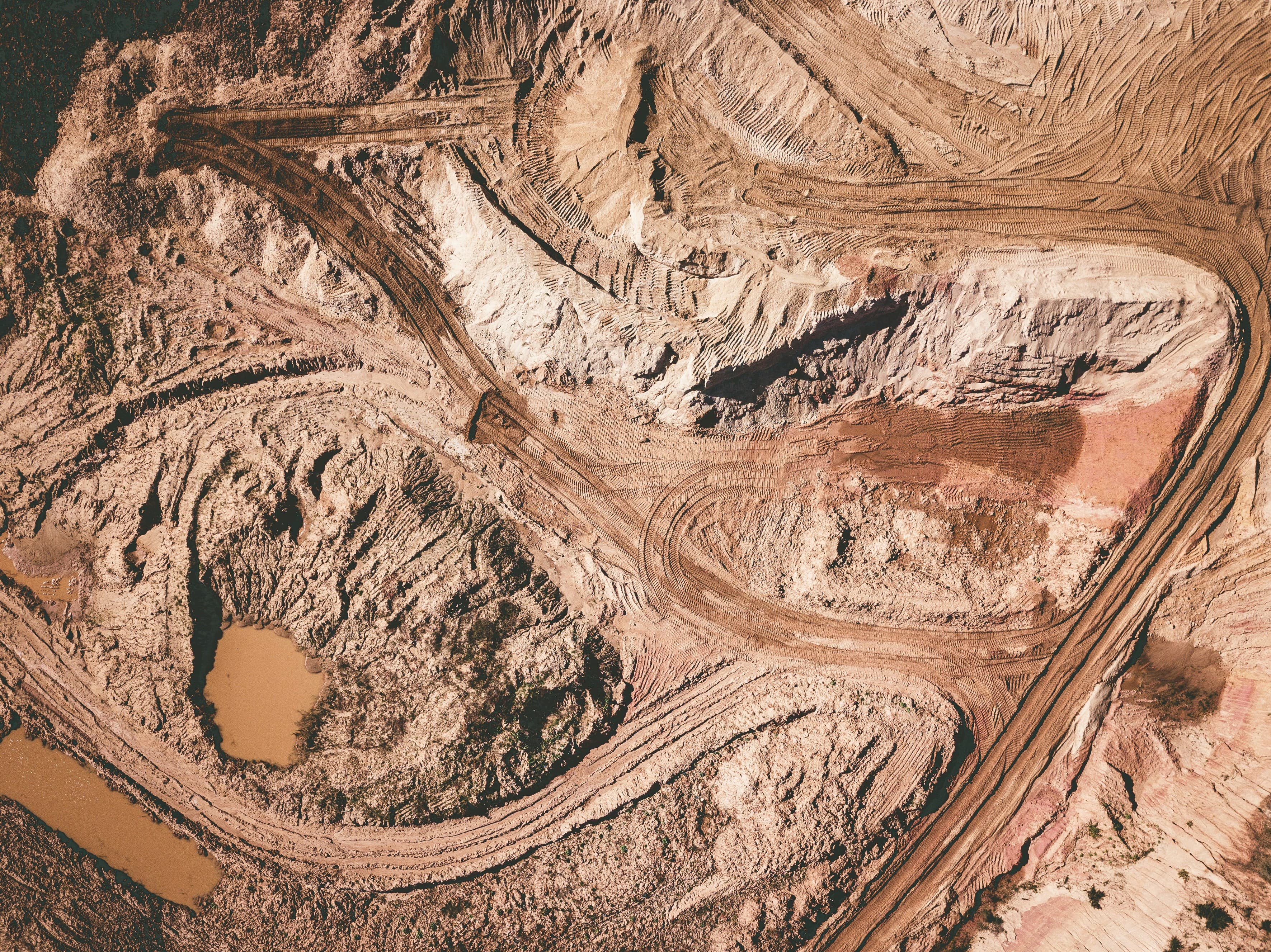 Aerial mining landscape